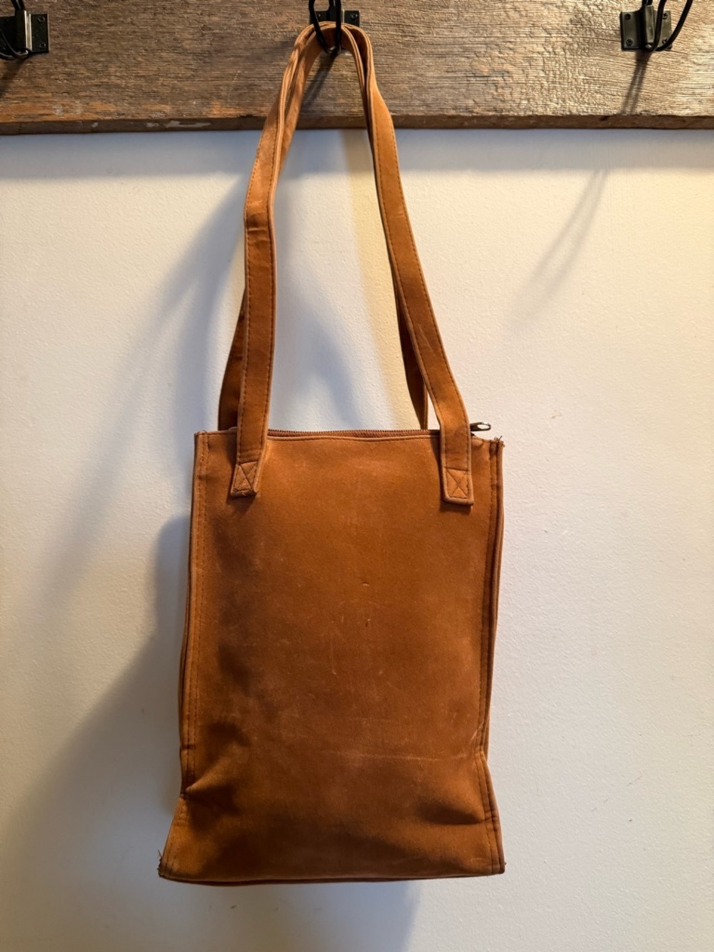 Unbranded Mini Suede Tote In Cognac Color EUC - Picture 3 of 6